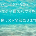 【２～３歳】初めての子連れハワイ旅行！持ち物リスト全部見せます【５泊７日】